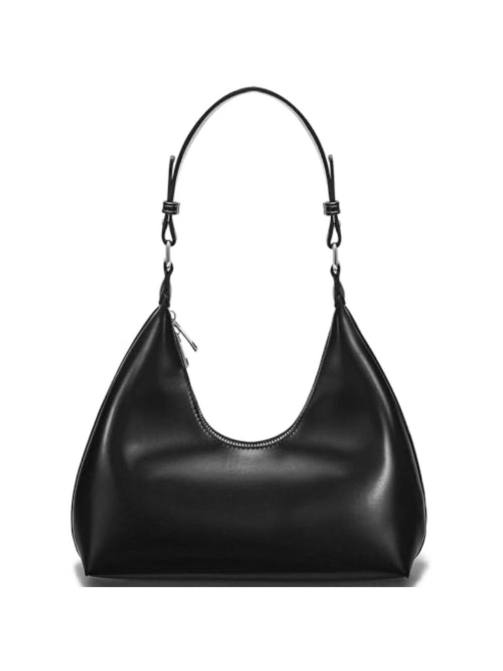 Faux Leather Crescent Hobo Shoulder Bag Small Underarm Purse